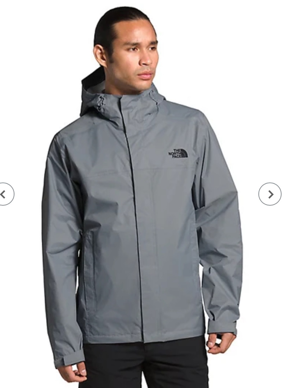 The North Face Mens Large Waterproof Rain Jacket Grey Gray